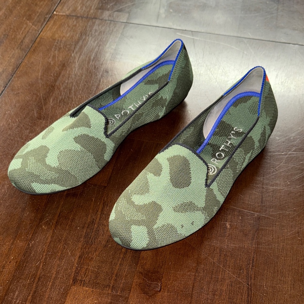 Rothy's Women’s Green Camouflage Slip-Ons